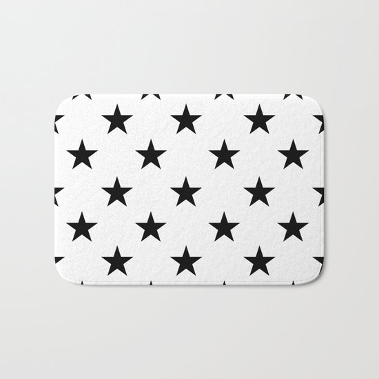 Stars (Black/White) Bath Mat