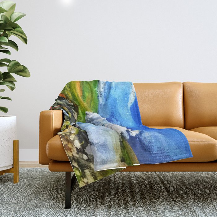 Horse in the landscape Throw Blanket