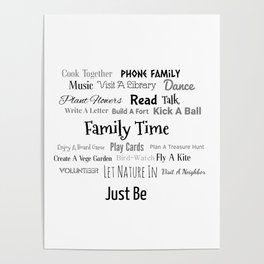 Family activities board Poster