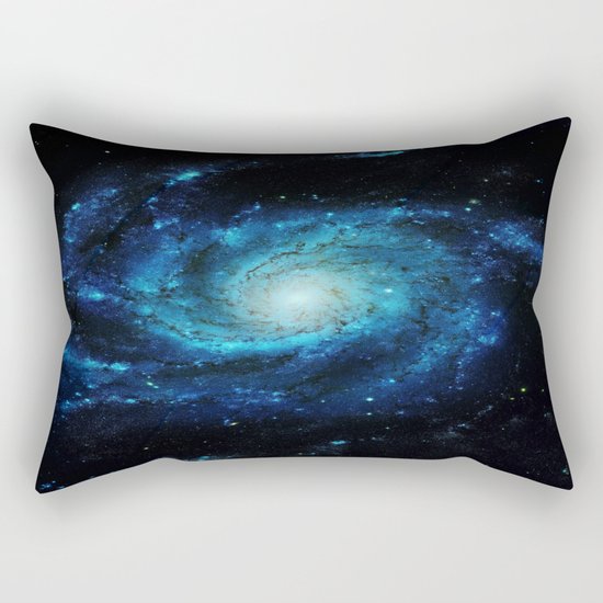 Spiral gAlaxy. Teal Ocean Blue Rectangular Pillow