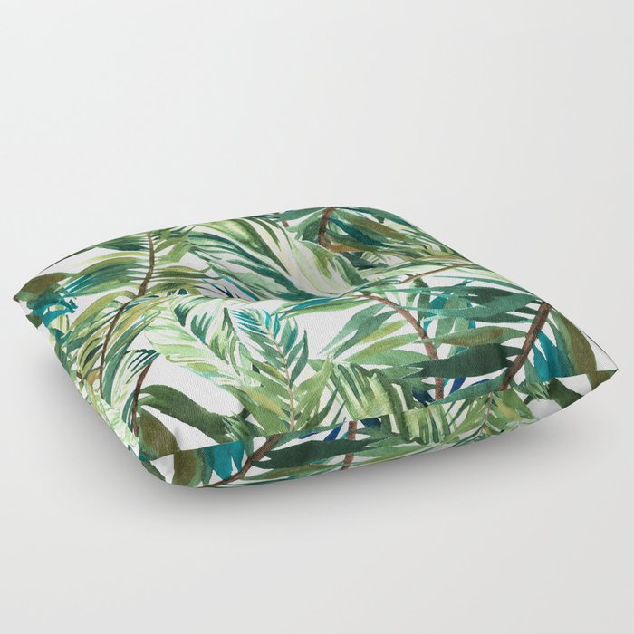 Leaf the jungle watercolor pattern Floor Pillow