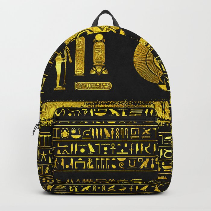 Ancient Egyptian Scarab Gold Obsidian Backpack