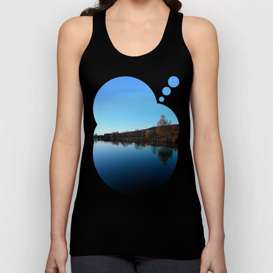 Indian summer sunset at the fishing lake | waterscape photography Unisex Tank Top