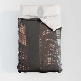 New York City Night Photography | Skyscrapers Comforter