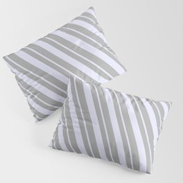 [ Thumbnail: Dark Grey and Lavender Colored Stripes/Lines Pattern Pillow Sham ]