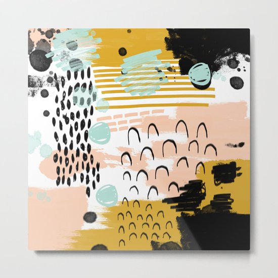 Ames - abstract painting hipster home decor trendy color palette art gifts Metal Print