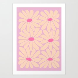 Big Daisy - Groovy Flower Pink Art Print