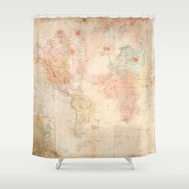 Another Vintage World Map Shower Curtain By Mjbphotodesign Society6