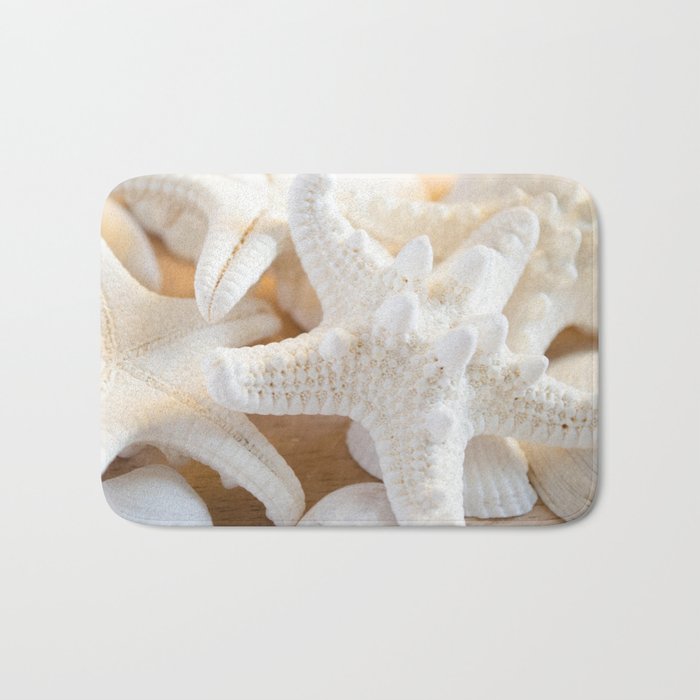 White Starfish Bath Mat