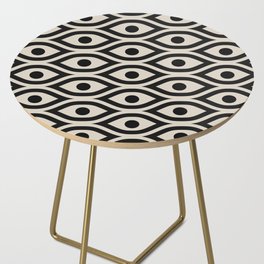 Groovy Abstract Colorful Retro Pattern - Black and White Side Table