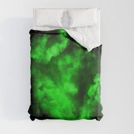 Envy - Abstract In Black And Neon Green Duvet Cover