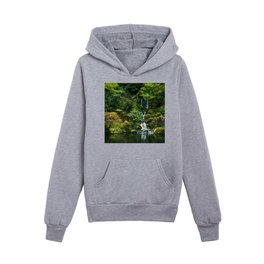 Zen Japanese Garden, Botanical Green Garden Kids Pullover Hoodies