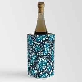 Microbes ditsy blue Wine Chiller