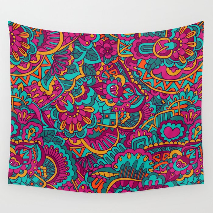 Fantasy Flowers Wall Tapestry