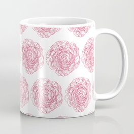 Pattern with roses 2 Coffee Mug | Rose, Painting, Pink, Digital, Flower, Floral, Camellia, Illustration, Pattern 