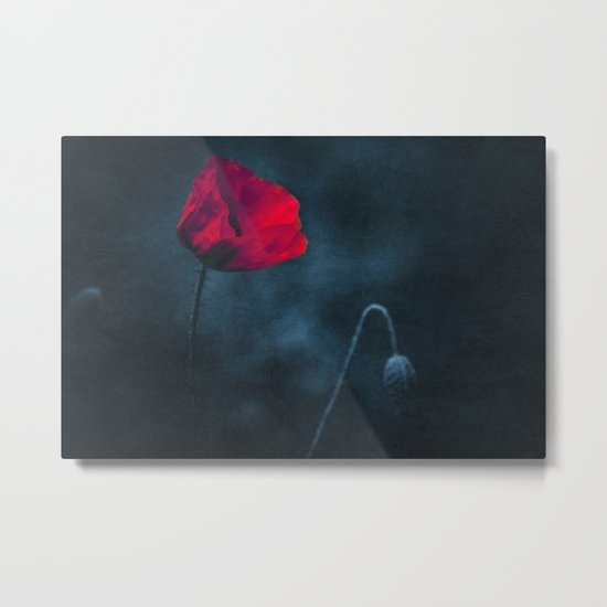 niGht blOOm - dark Poppy Metal Print