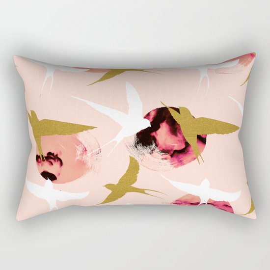 Bird flying with sunset Rectangular Pillow