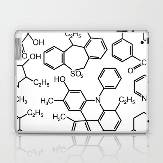 Chemistry chemical bond design pattern background white Laptop & iPad Skin
