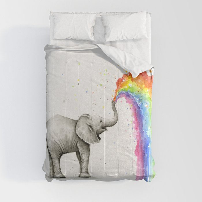 Rainbow Baby Elephant Comforter