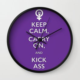 Feminist Keep Calm and Carry On Wall Clock