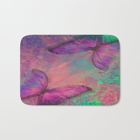 Butterfly Love Abstract Bath Mat