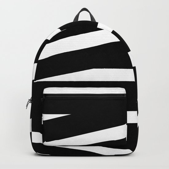 Abstract black & white Lines Stripes Pattern-Mix and Match with Simplicity of Life Backpack