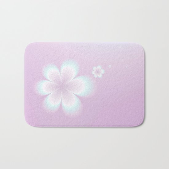 Petites Fleurs Roses Fractal Bath Mat