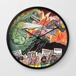 Godzilla vs The Nazis Wall Clock