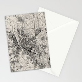 Mannheim, Germany - Black and White City Map Stationery Card
