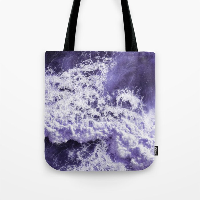 Purple Ocean Waves Tote Bag
