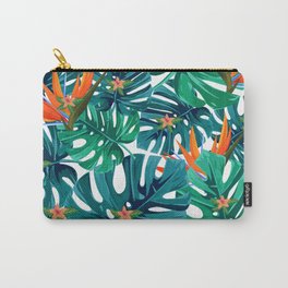 Red-Orange Tropical Flower Rainforest Carry-All Pouch