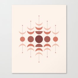 Moon Phases in Terracotta Color Shades Canvas Print