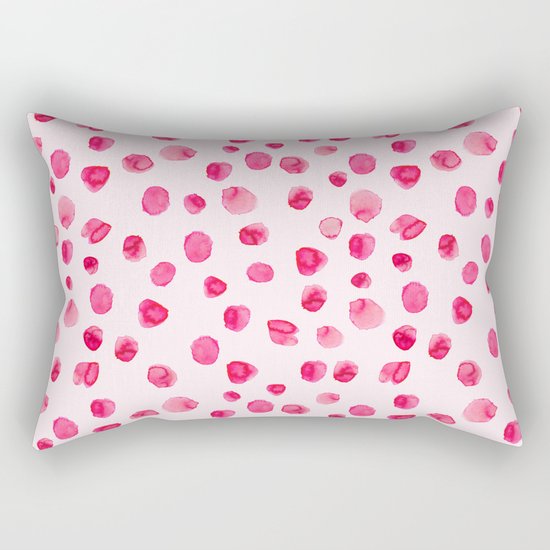 Think pink || Watercolor brushstrokes pattern Rectangular Pillow