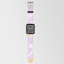Pink Retro Flowers on White Background #decor #society6 #buyart Apple Watch Band
