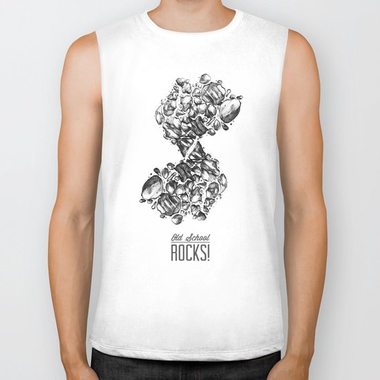 Old School Rocks (Classic Rock Version) Biker Tank