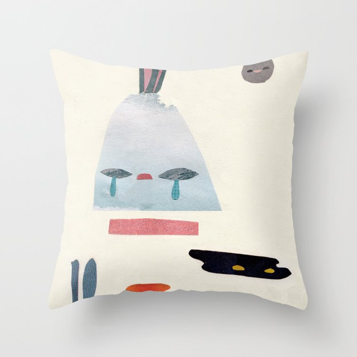 volacno and moon Throw Pillow