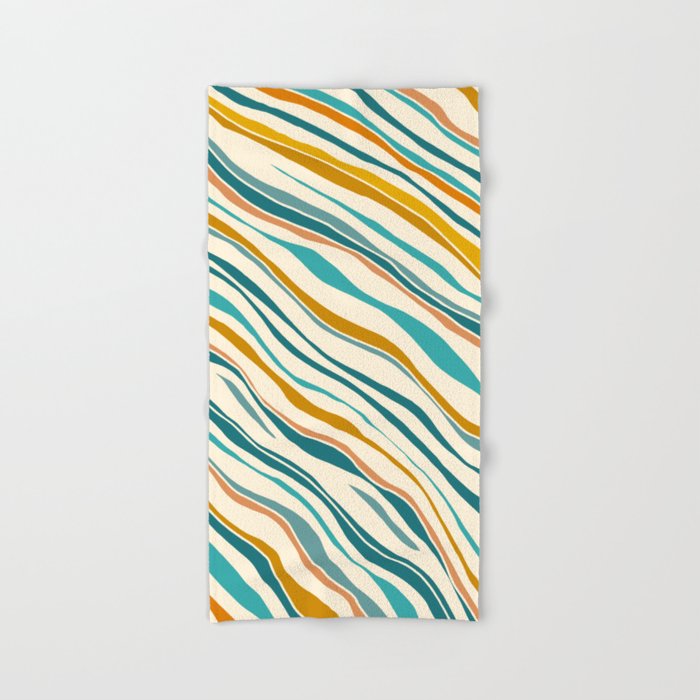 Teal and gold top towels
