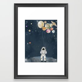 solar collector Framed Art Print | Space, Curated, Painting, Children, Spacewallart, Nurserywallart, Illustrations, Acrylic, Astronauts, Childrenswallart 