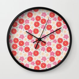Japanese Inspired Watercolor Flower Pattern Wall Clock | Floral, Asia, Motifs, Kimono, Japan, Chrysanthemum, Watercolor, Cute, Flowerpattern, Japanesedesign 