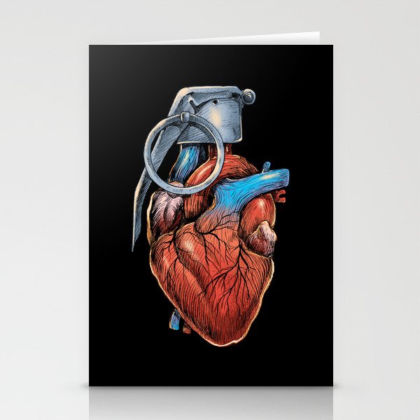 Heart Grenade Stationery Cards