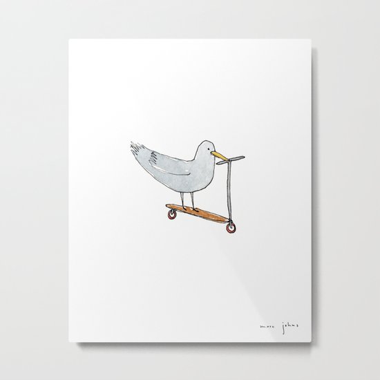 bird on a scooter Metal Print