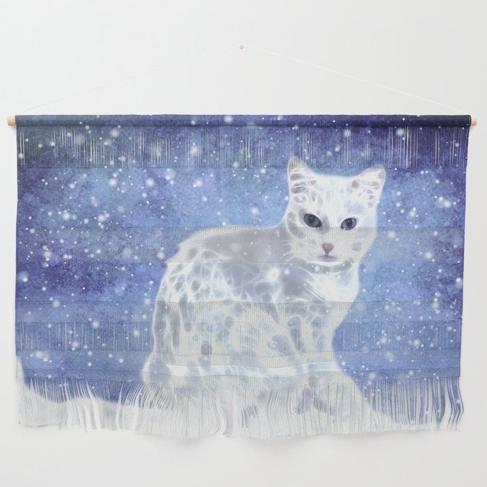 Abstract white cat Wall Hanging