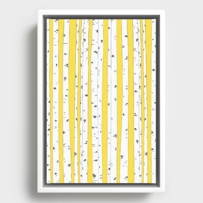 Aspen Forest - Yellow Framed Canvas