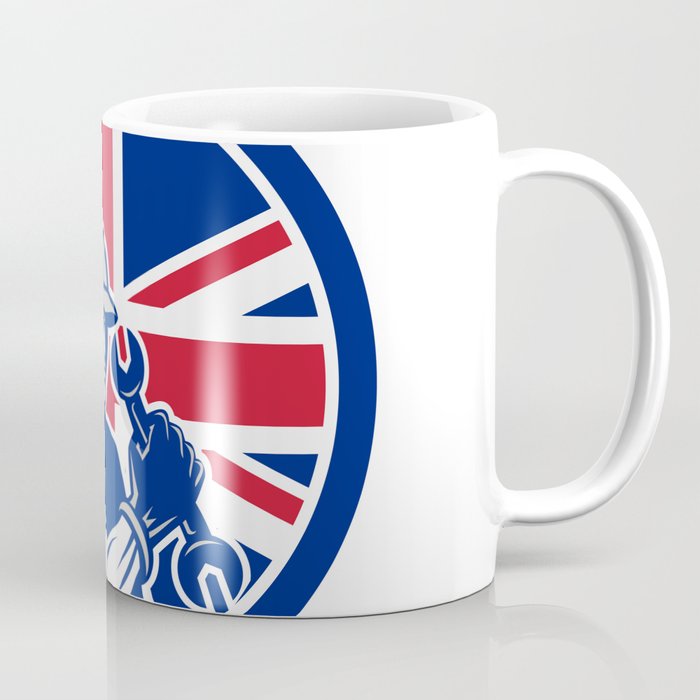 British Auto Mechanic Union Jack Flag Icon Coffee Mug