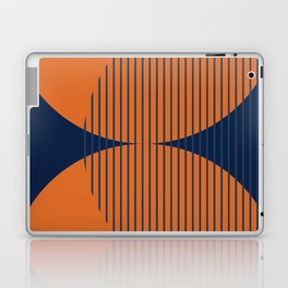 Abstraction Shapes 111 in Navy Blue Orange Yellow (Moon Phase Abstract)  Laptop Skin