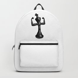 The king Backpack | Bodybuilder, Masculine, Game, Chess, Black and White, Biceps, Fitness, King, Piece, Chessking 