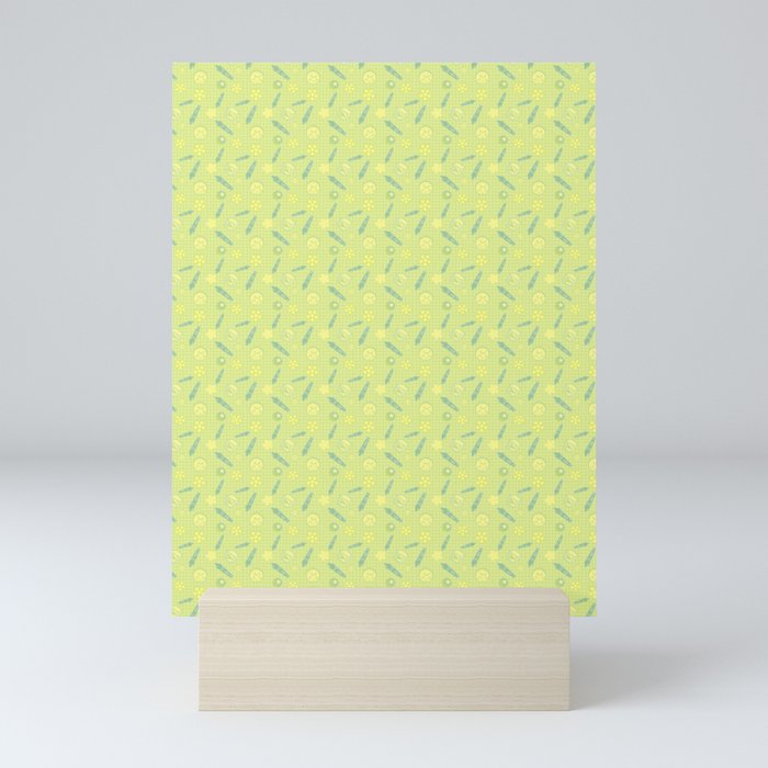 child pattern-pantone color-solid color-light green Mini Art Print