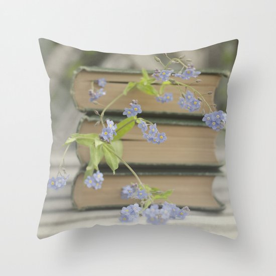 Forget Me Not Bookmark Throw Pillow