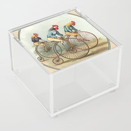 Vintage Rooster bike race Acrylic Box