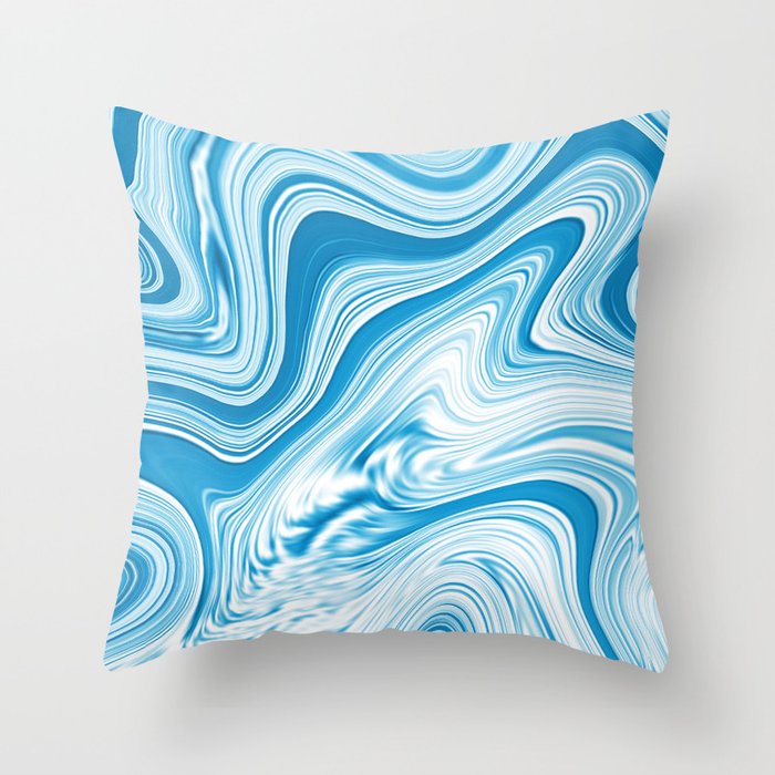 Colorful paint liquid Marbled Abstract Trendy Throw Pillow